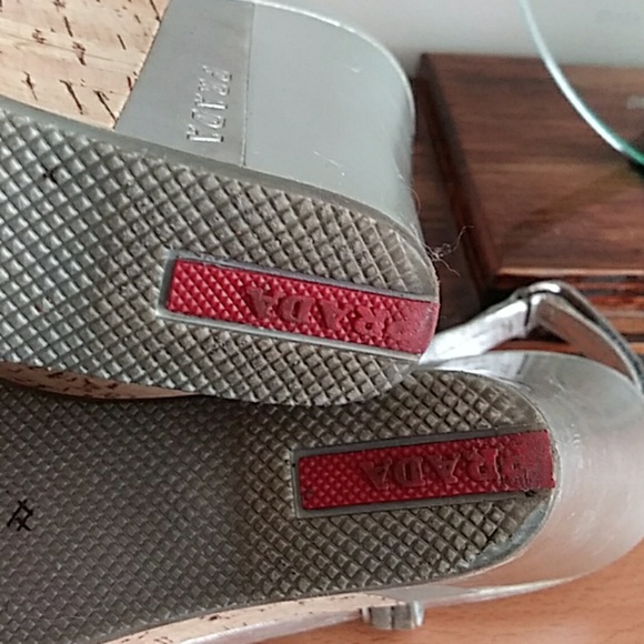 Prada Wedge Brown Cork Sandals 38 - Picture 7 of 8